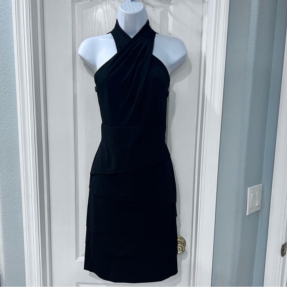 White House Black Market Black Halter Sheath Dress